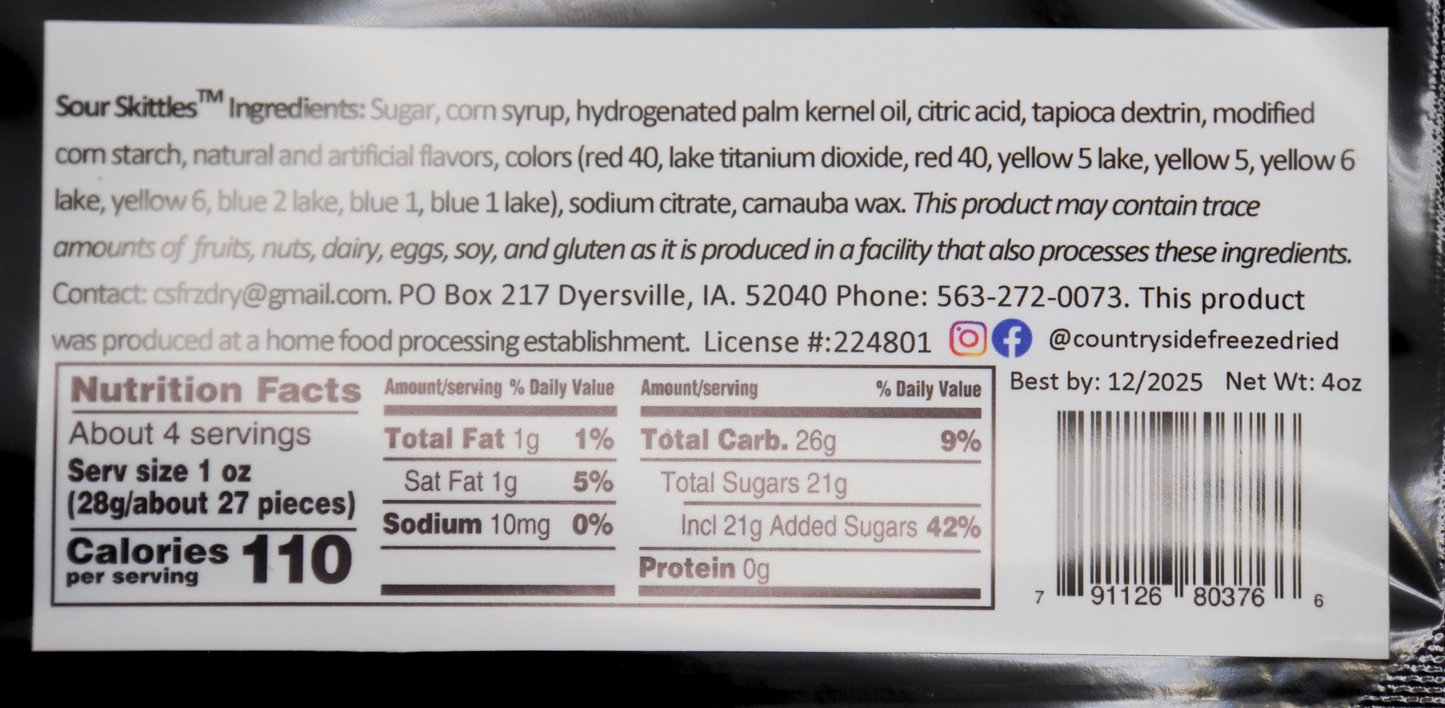 Freeze-Dried Sour Rainbow Puffs